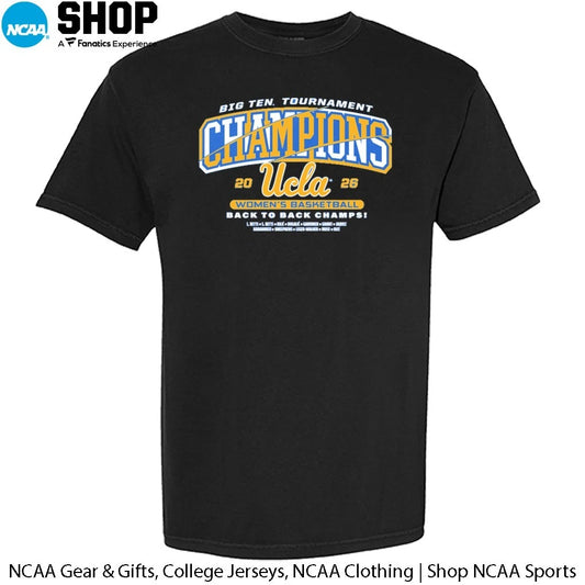 UCLA Bruins Women’s Basketball Back to Back Champs 2026 Big Ten Tournament Champions T-Shirt