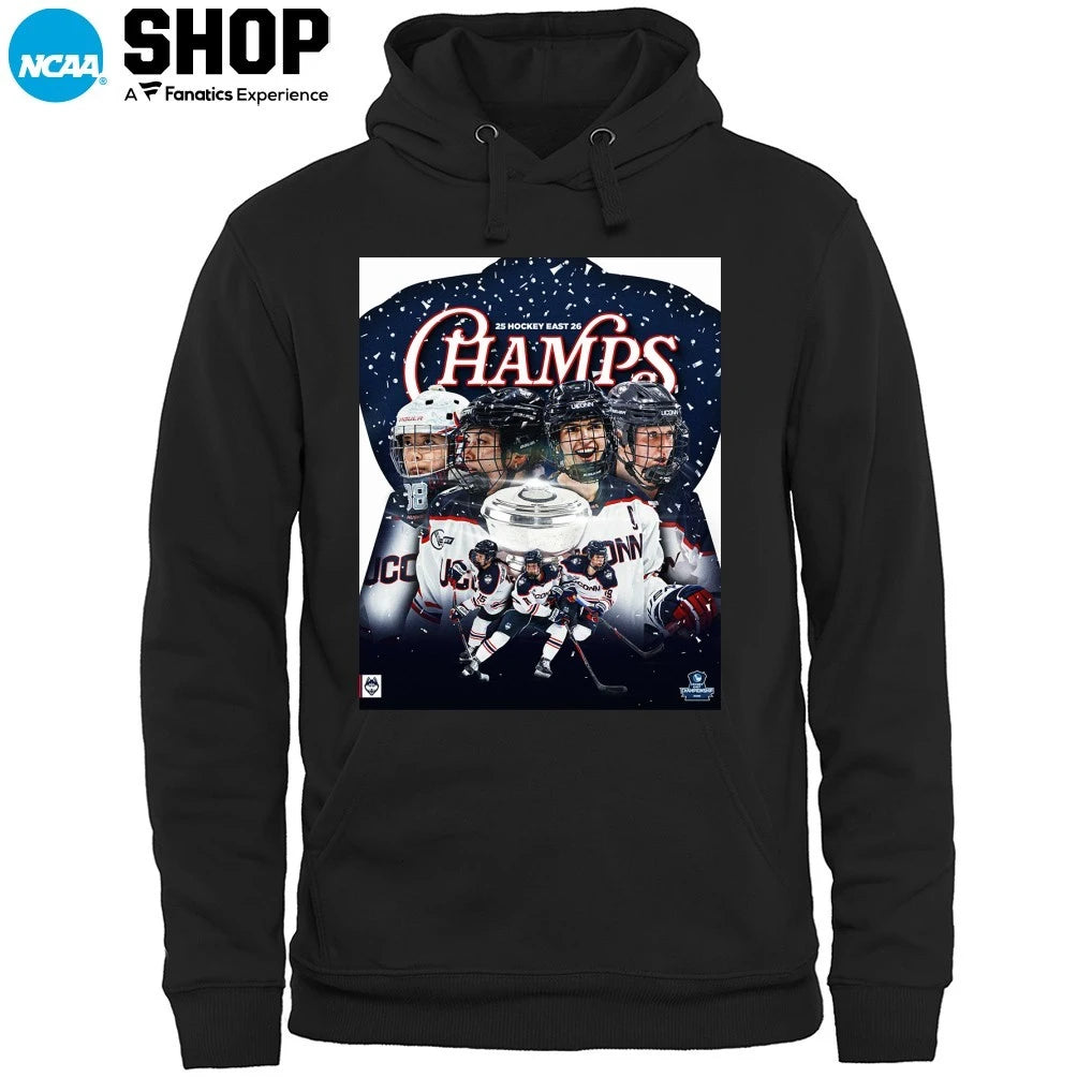 UConn Huskies Women’s Hockey 25 Hockey 26 Champs T-Shirt