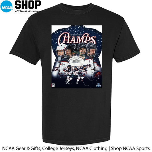UConn Huskies Women’s Hockey 25 Hockey 26 Champs T-Shirt