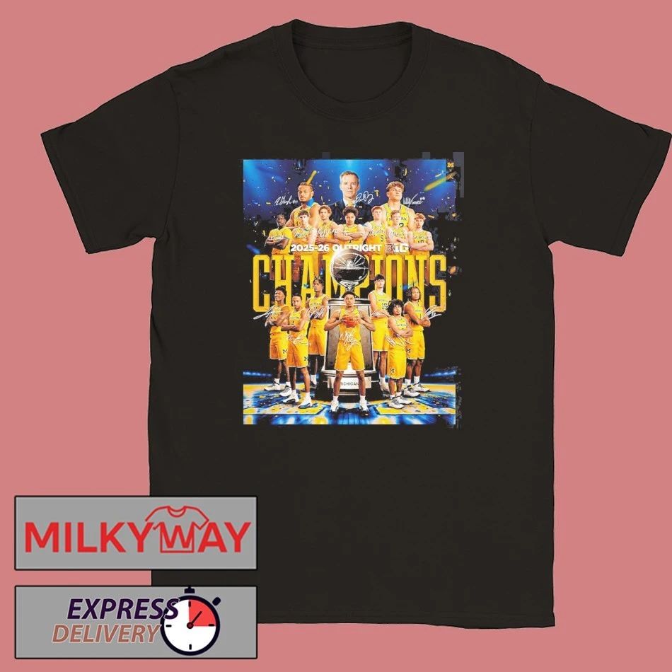Michigan Wolverines Men’s Basketball 2025 2026 Outright B1G Big 10 Champions T-Shirt