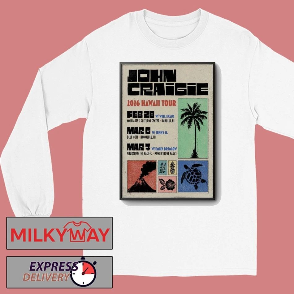 John Craigie 2026 Hawai Tour Poster shirt
