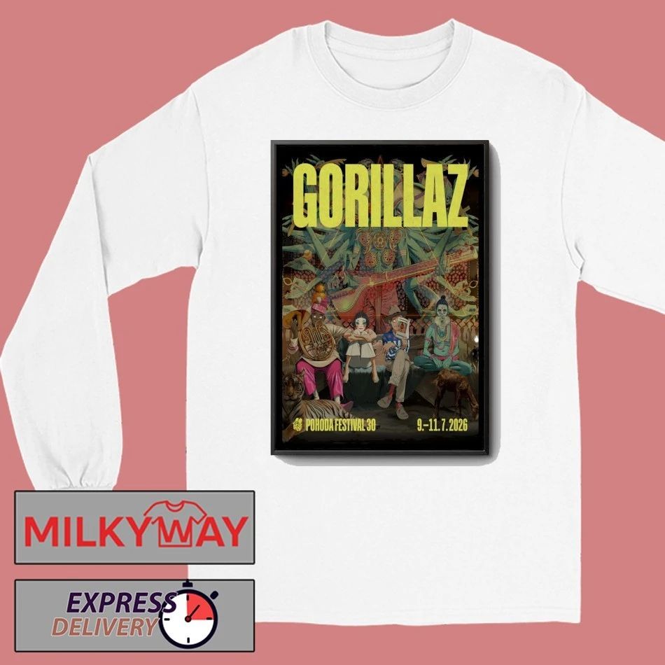 Gorillaz Pohoda Festival Trenčín Slovakia Jul 9-11 2026 Poster shirt