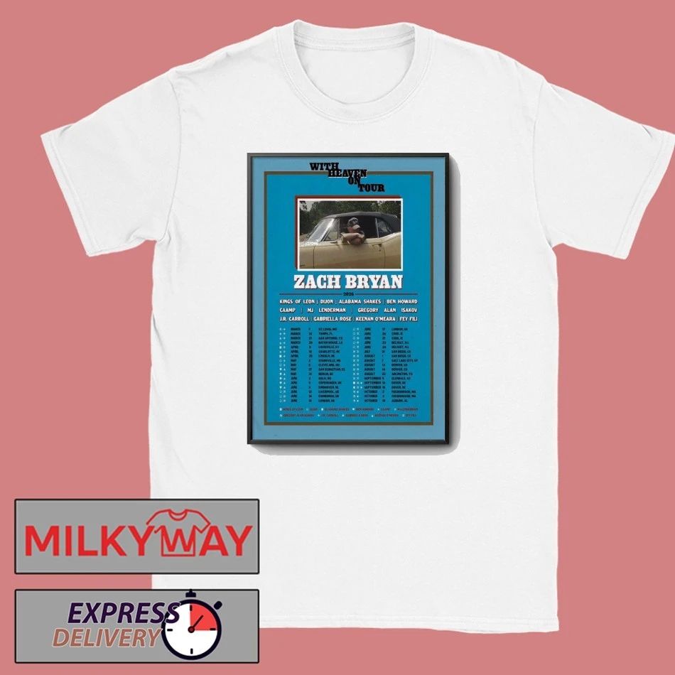 Zach Bryan With Heaven On Tour 2026 Poster shirt