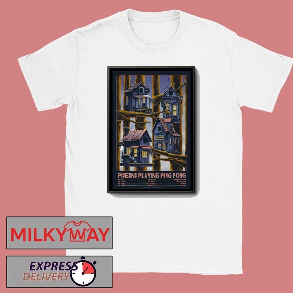 Pigeons Playing Ping Pong Fall Tour 2025 Poster shirt