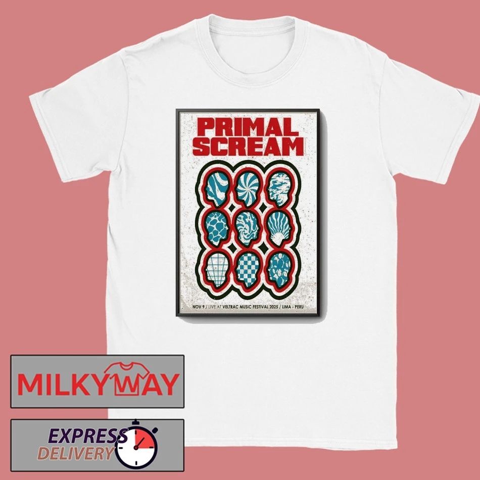 Primal Scream Nov 9 2025 Veltrac Music Fest in Lima Peru Poster shirt
