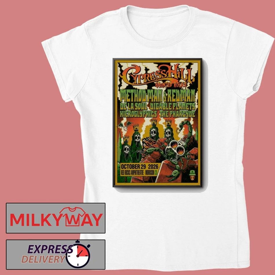 Cypress Hill Oct 29 2026 Red Rocks Amphitheatre in Morrison CO Poster shirt