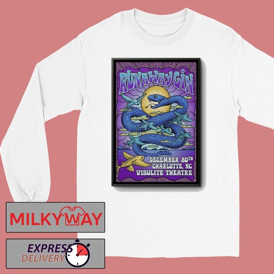 Runaway Gin 12.20.2025 Charlotte NC Poster shirt