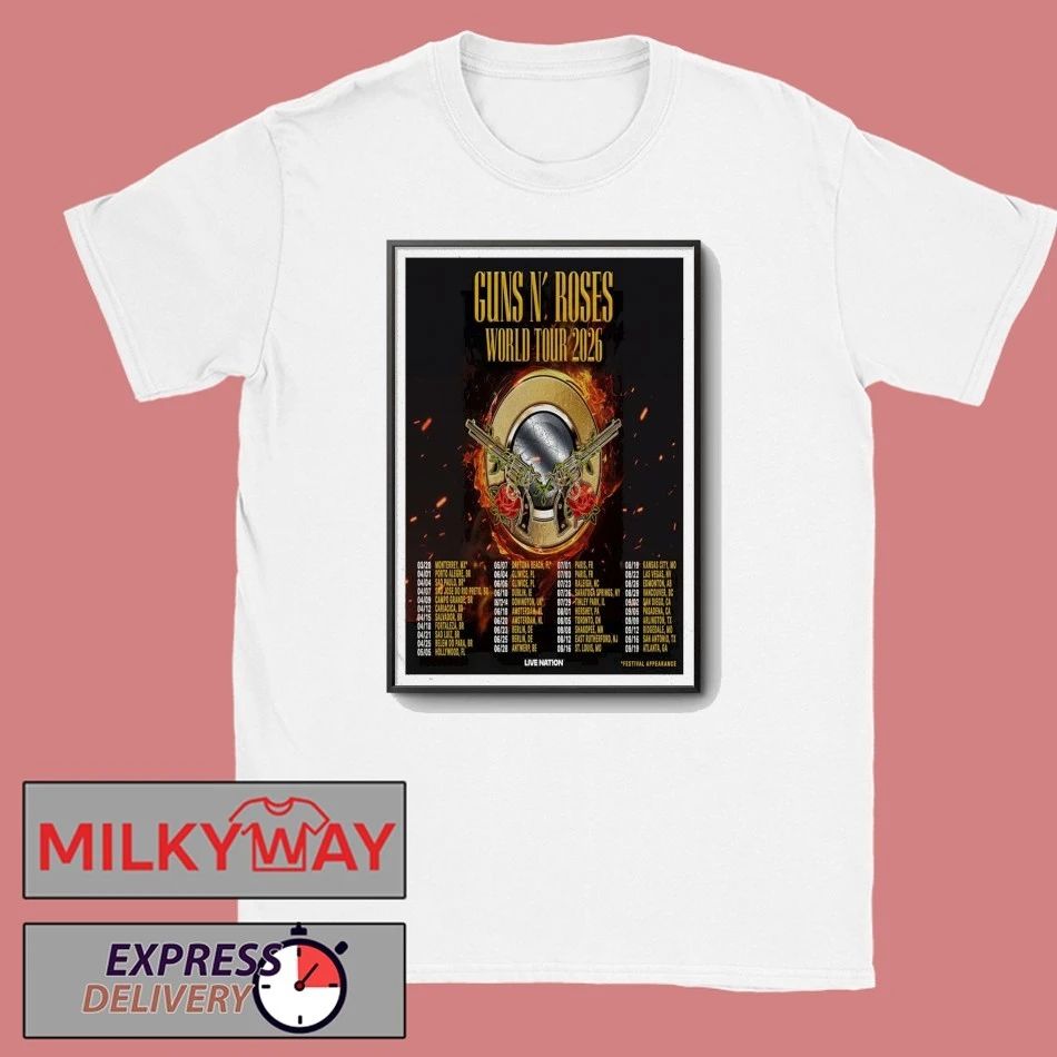 Guns N’ Roses Poster Tour Mar + Apr 2026 shirt