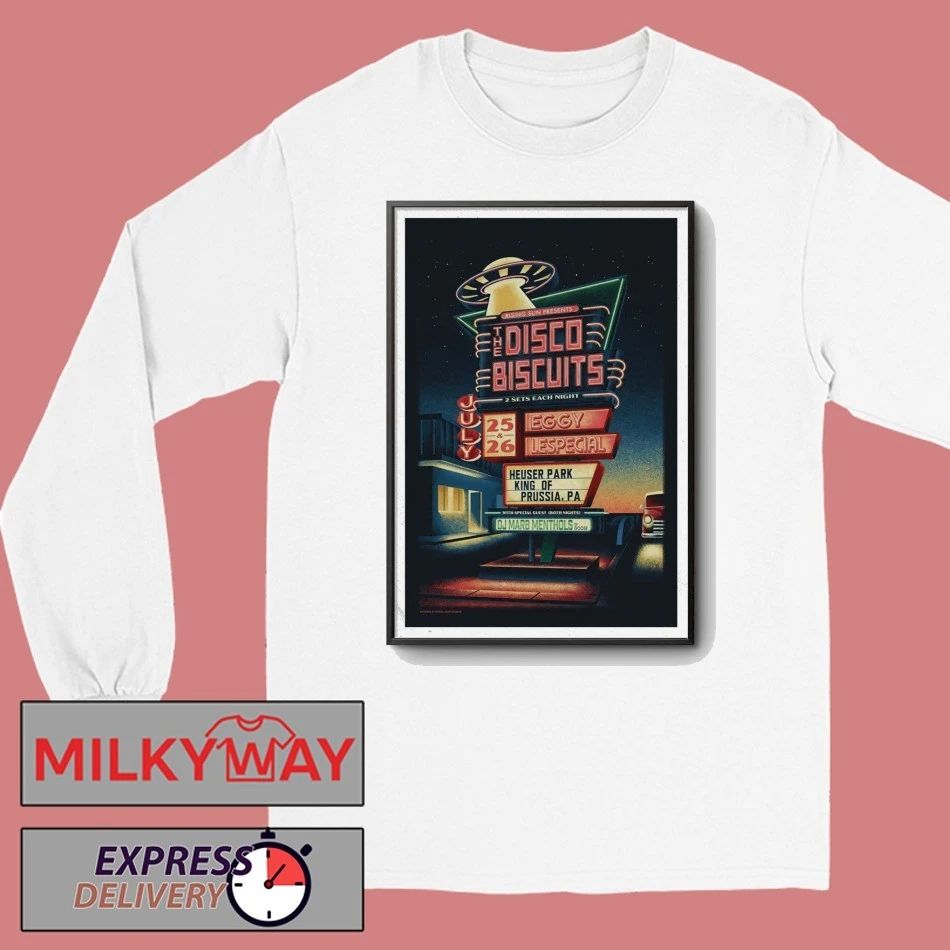 The Disco Biscuits Concert Event at Heuser Park in King of Prussia, PA July 25-26 2026 Poster shirt