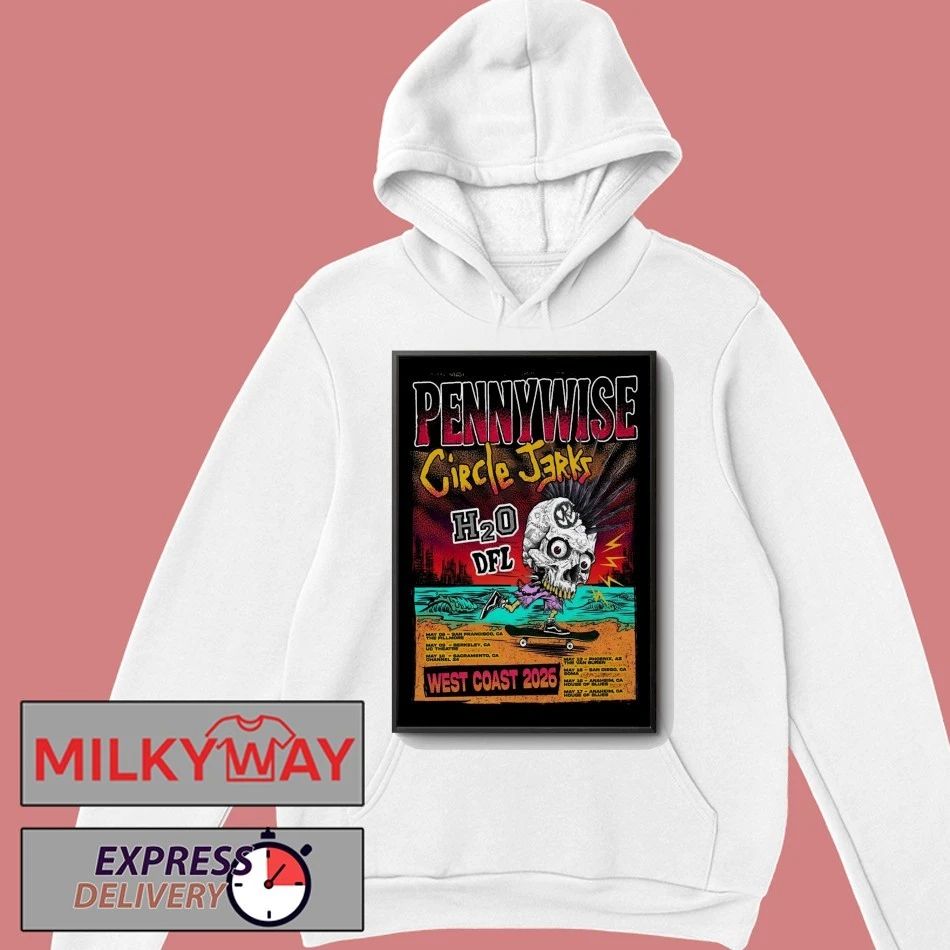 Pennywise With Circle Jerks West Coast Tour 2026 Poster shirt