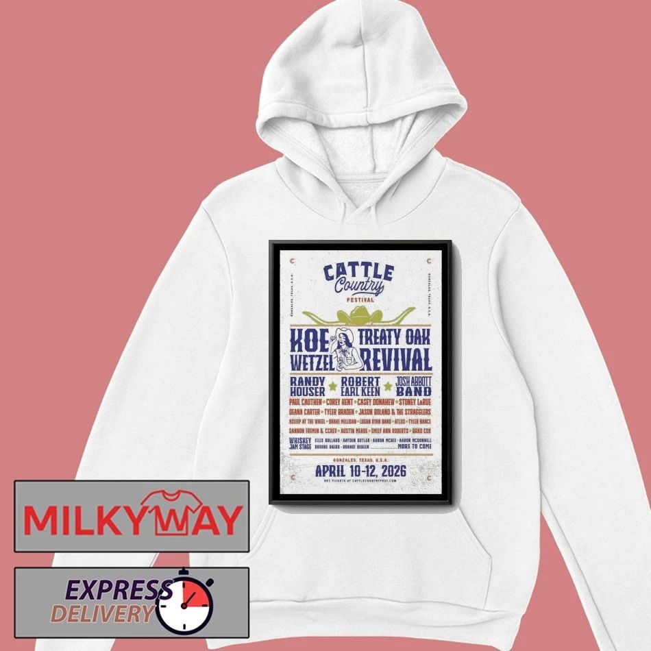 Cattle Country Music Festival April 10-12 2026 Gonzales, TX Poster shirt