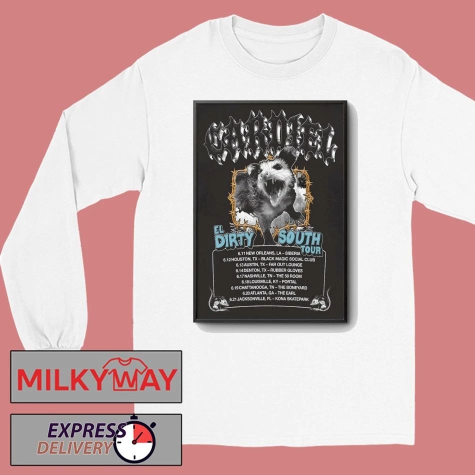 Cardiel Tour El Dirty South 2026 Poster shirt