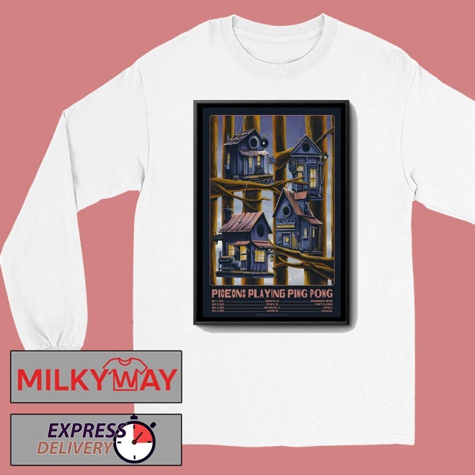 Pigeons Playing Ping Pong Fall Tour 2025 Poster shirt