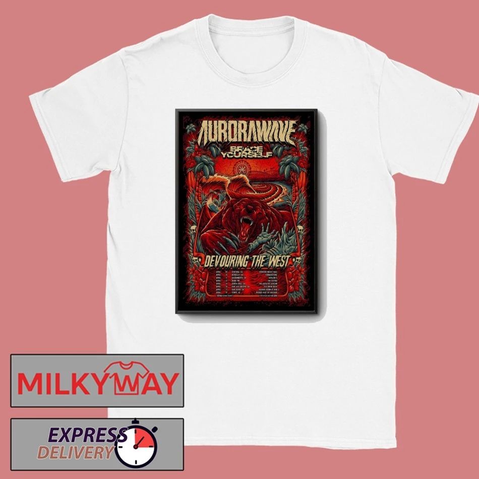 Poster Aurorawave Devouring Tour The West West Coast 2026 shirt
