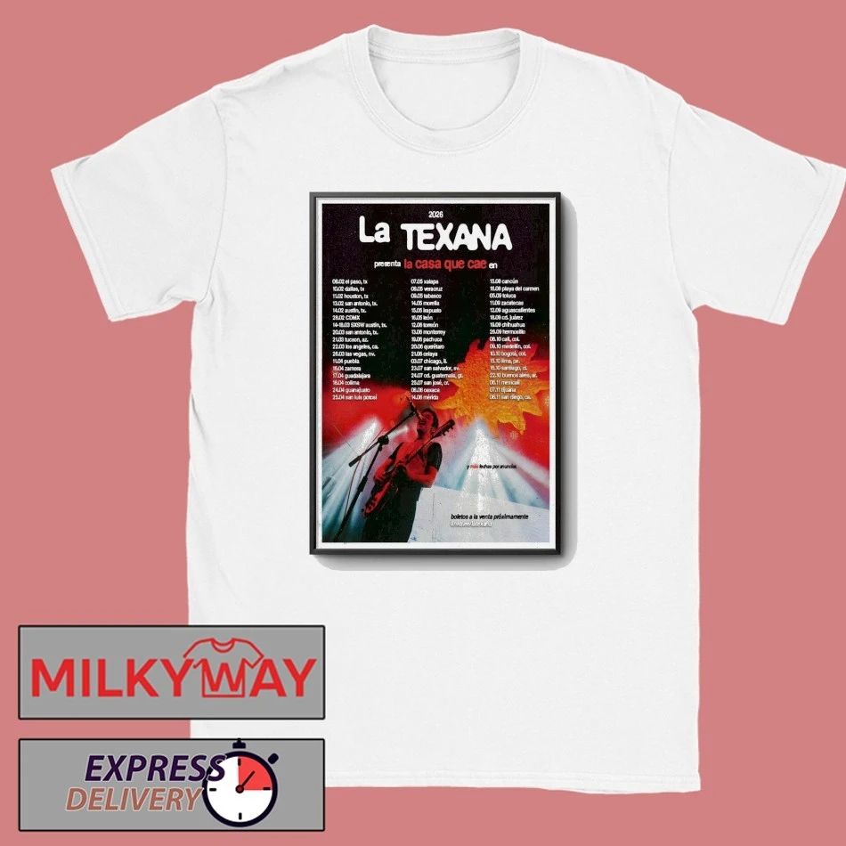 La Texana LA CASA QUE CAE EN VIVO 2026 Tour Poster shirt