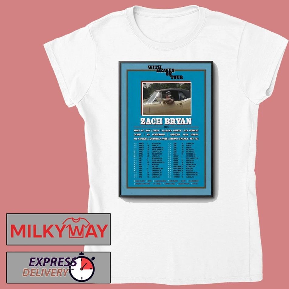 Zach Bryan With Heaven On 2026 Tour Poster shirt