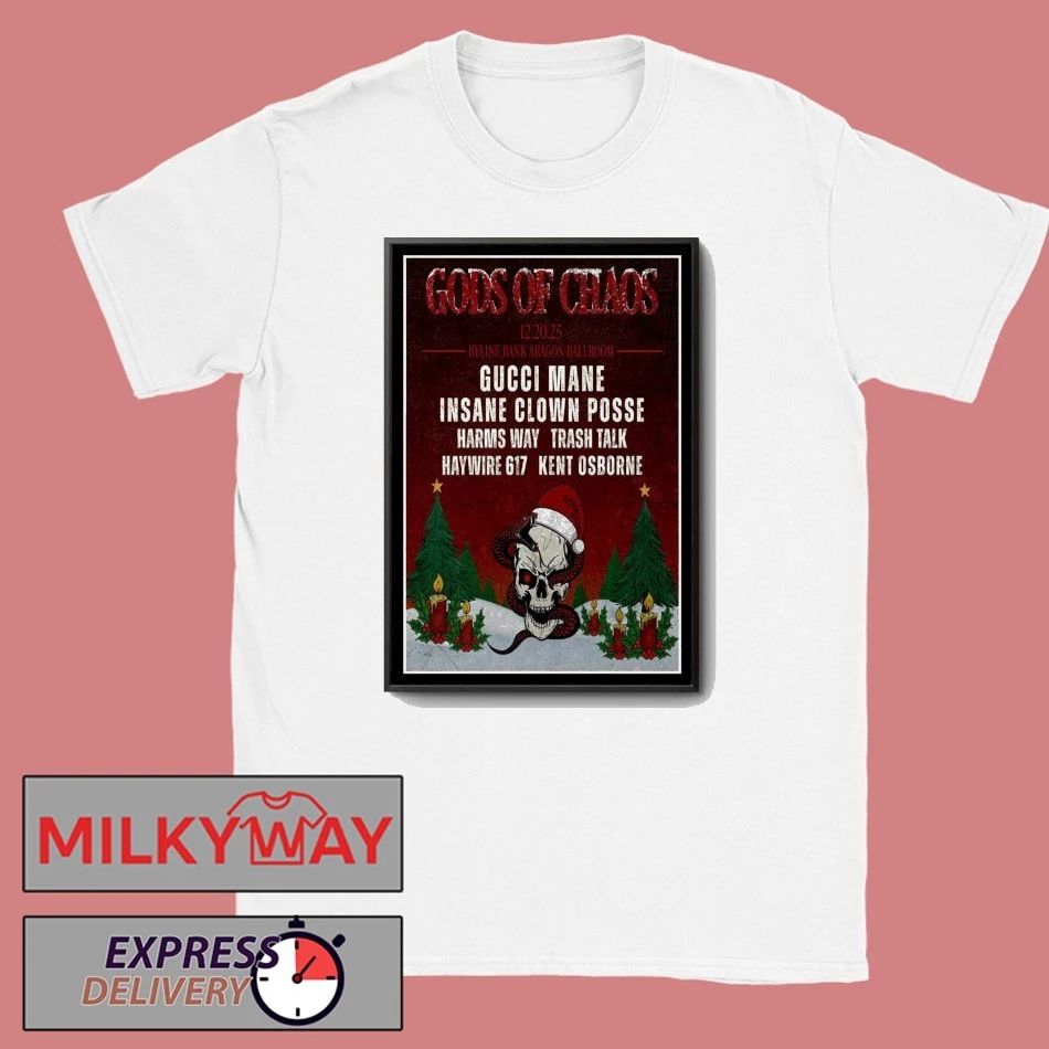 Gods Of Chaos Byline Bank Aragon Ballroom, Chicago Dec 20 2025 Poster shirt