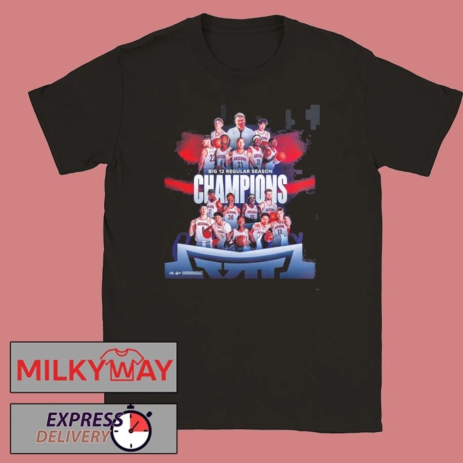 Arizona Wildcats Men’s Basketball 2026 Big 12 Conference Regular Season Champions T-Shirt