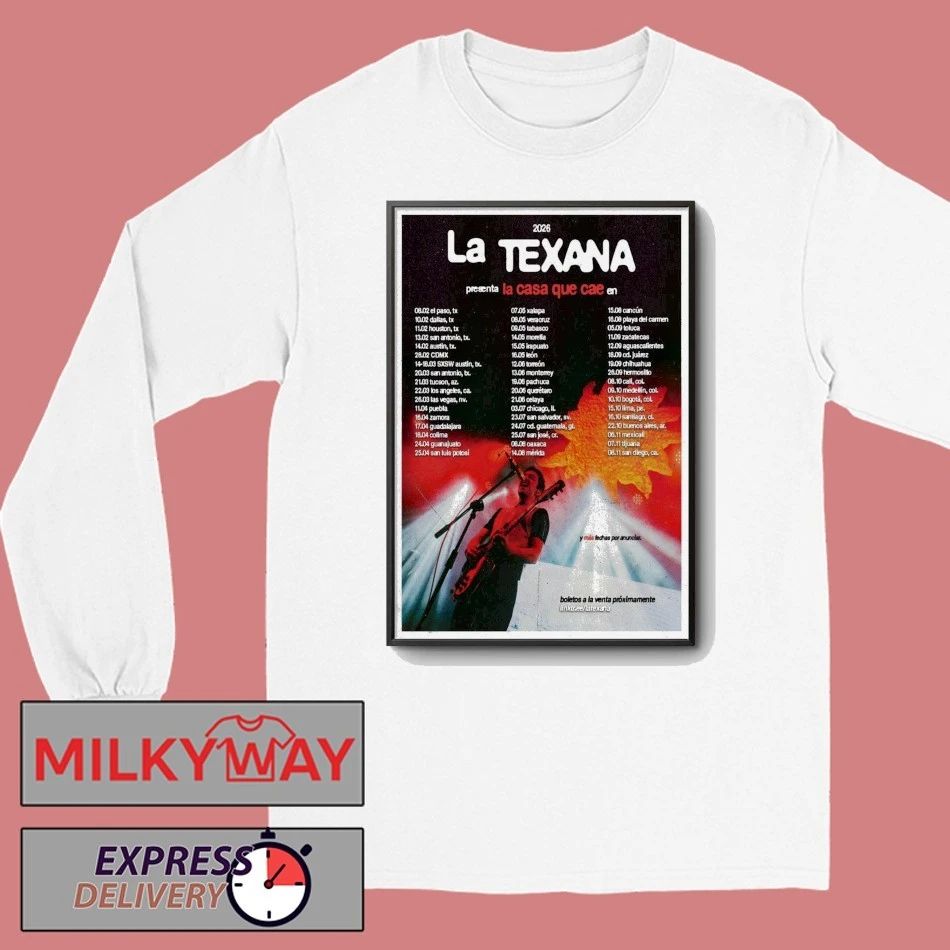 La Texana LA CASA QUE CAE EN VIVO 2026 Tour Poster shirt