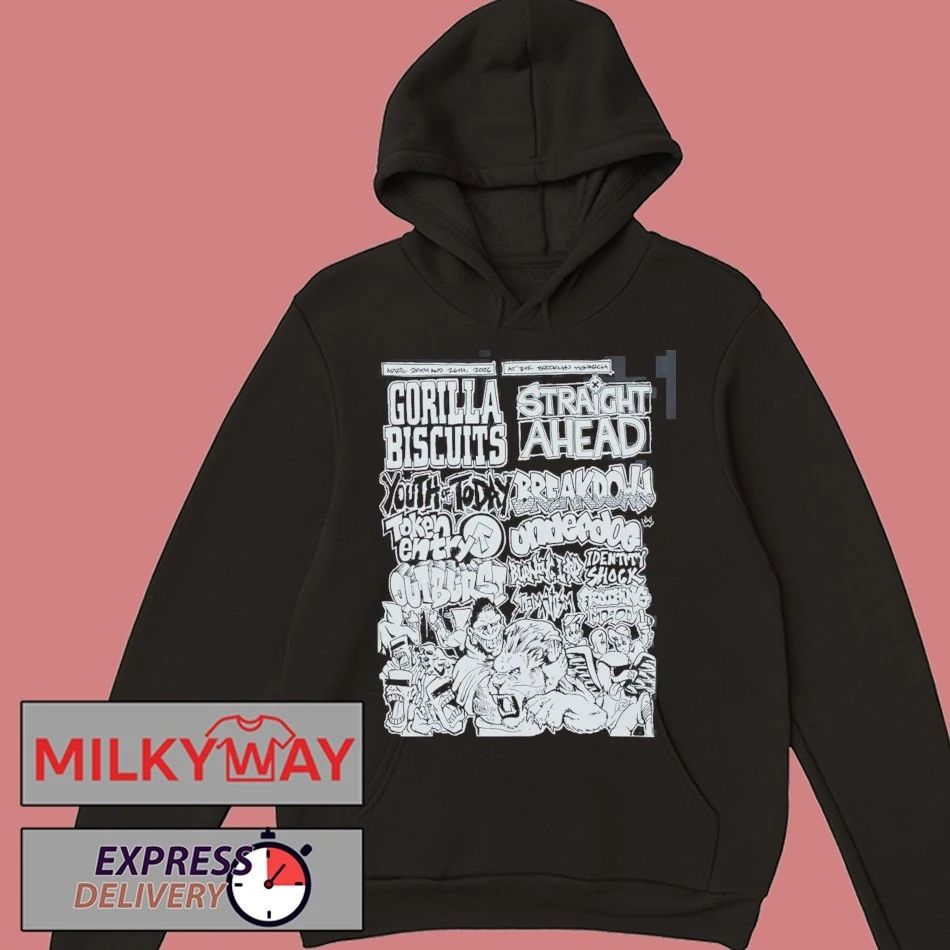 Gorilla Biscuits X Straight Ahead NYHC Brooklyn Monarch 2026 Event Shows Gig Poster Lineup On April 25 26 2026 T-Shirt