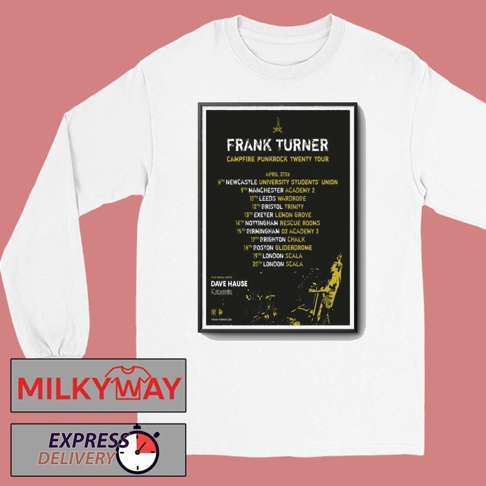 Frank Turner Campfire Punkrock Tour 2026 Poster shirt