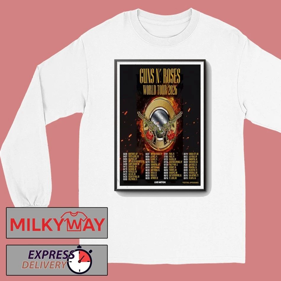 Guns N’ Roses Poster Tour Mar + Apr 2026 shirt
