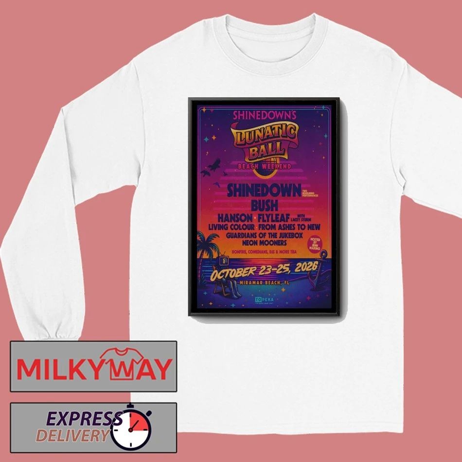 Shinedown Lunatic Ball Fall Tour 2026 Miramar Beach in Florida Poster shirt