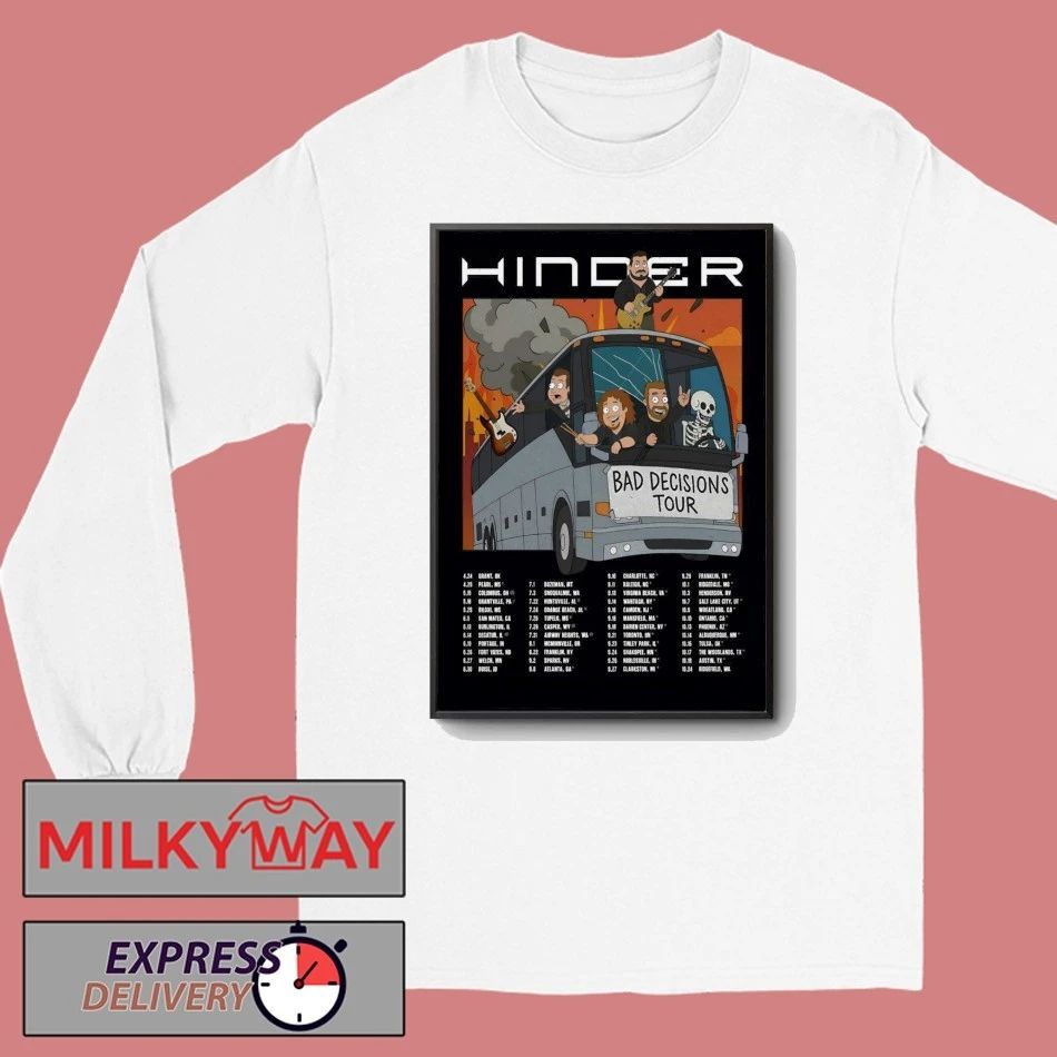 Hinder Bad Decisions 2026 Tour Poster shirt