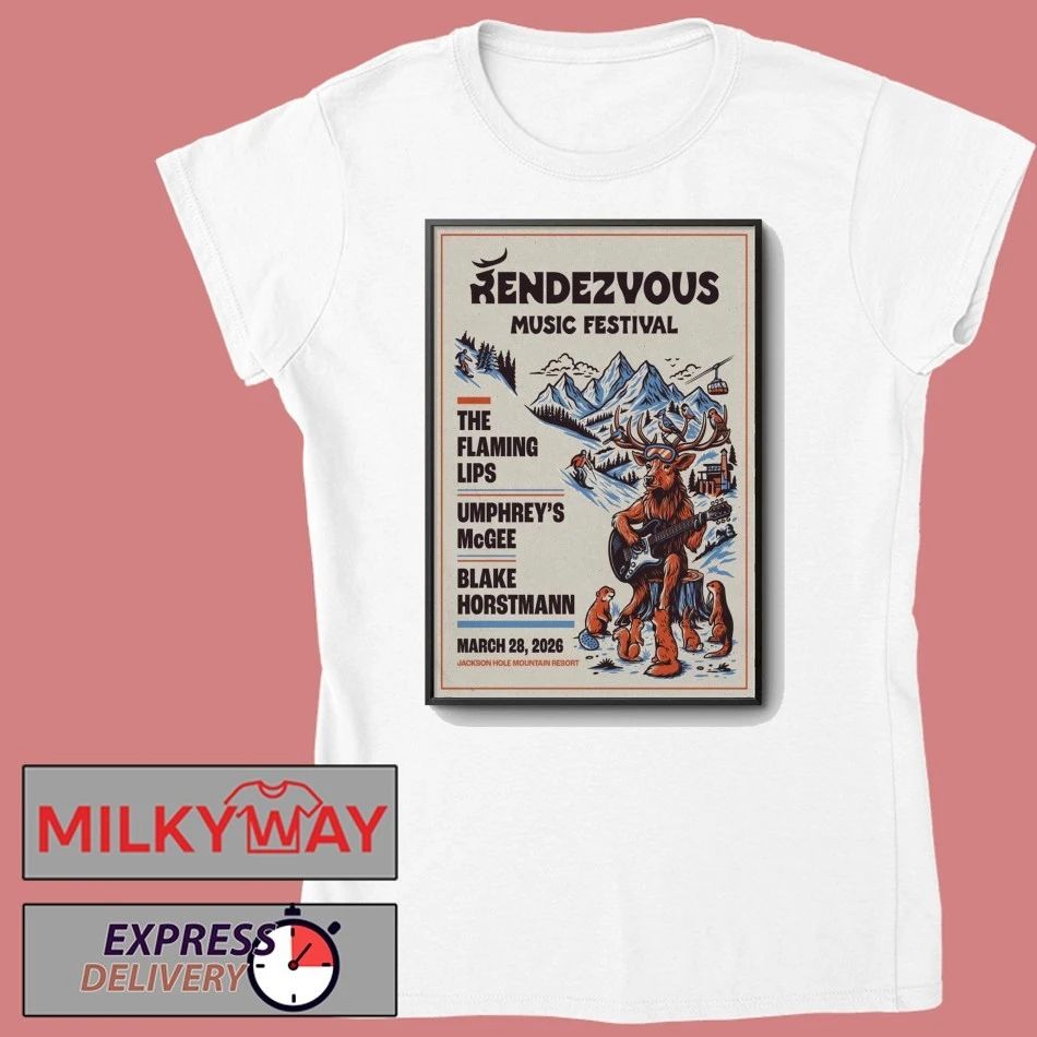 Rendezvous Music Festival Mar 28 2026 In Teton Village WY Poster shirt