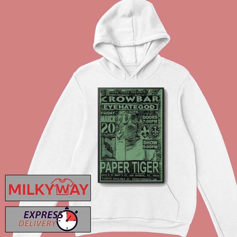 Crowbar Mar 20 2026 Paper Tiger In San Antonio TX Poster shirt
