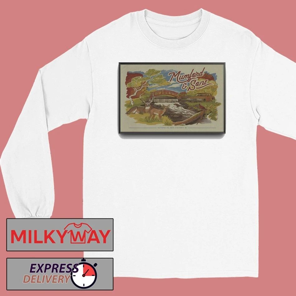 Mumford & Sons October 20 2025 In Detroit, MI Tour Poster shirt