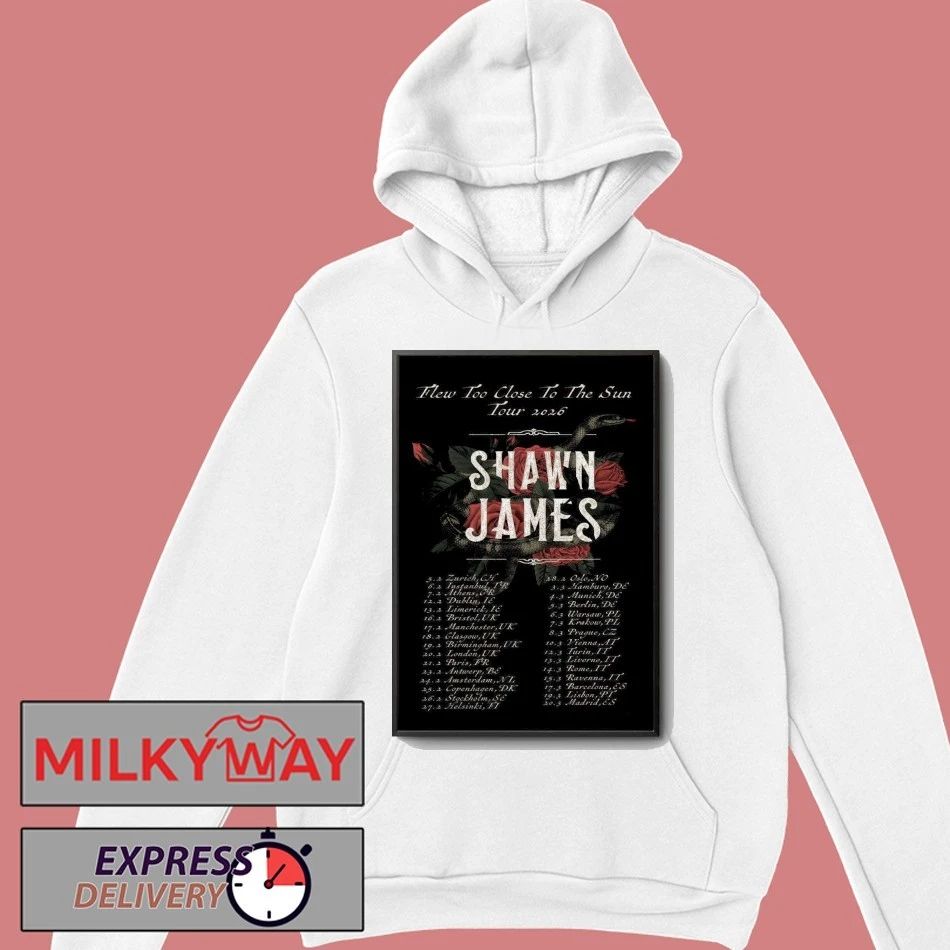 Shawn James Poster Flew Too Close To The Sun Tour 2026 shirt