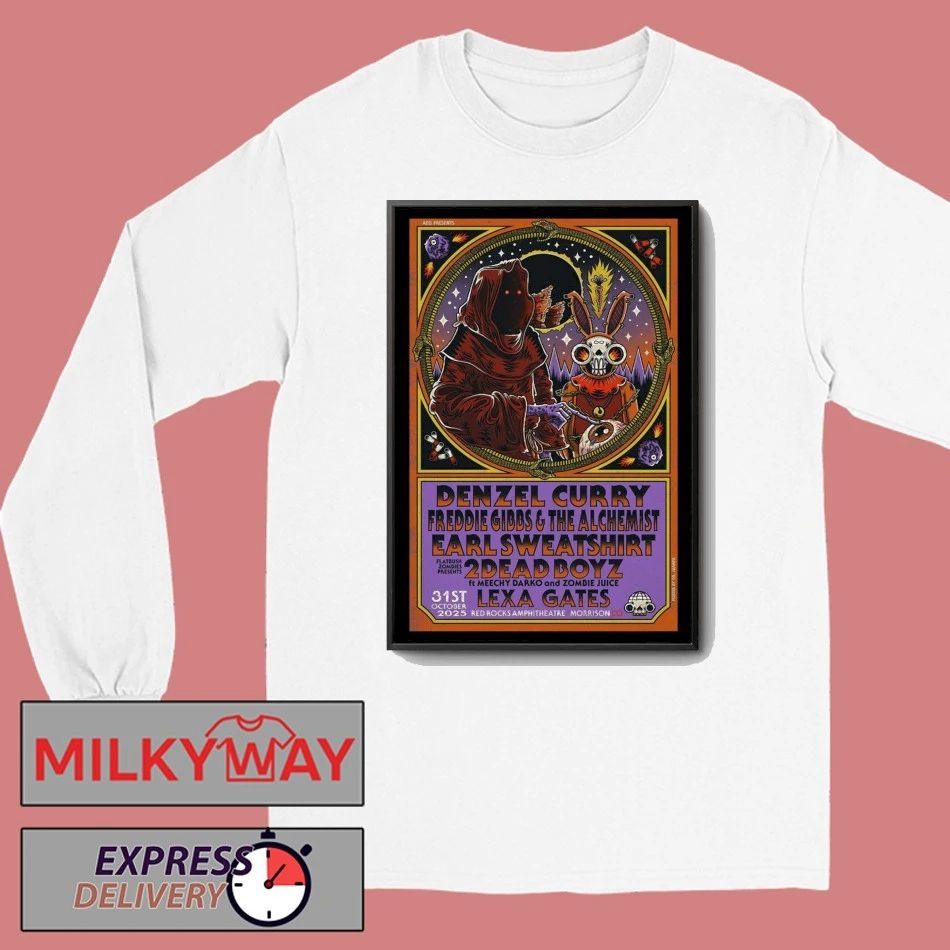 Denzel Curry, Freddie Gibbs Red Rocks Amphitheatre in Halloween 2025 Poster shirt