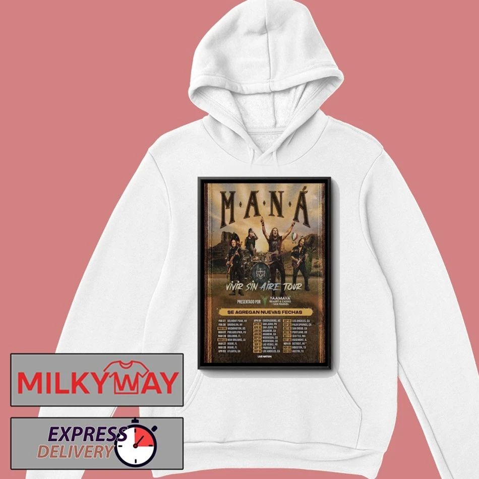Poster Maná Vivir Sin Aire 2026 Tour shirt