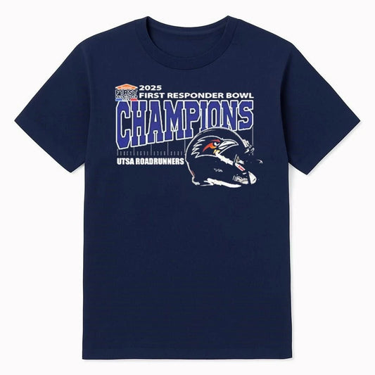 UTSA Roadrunners Football Are First Responder Bowl Champions 2025 Helmet Shirt