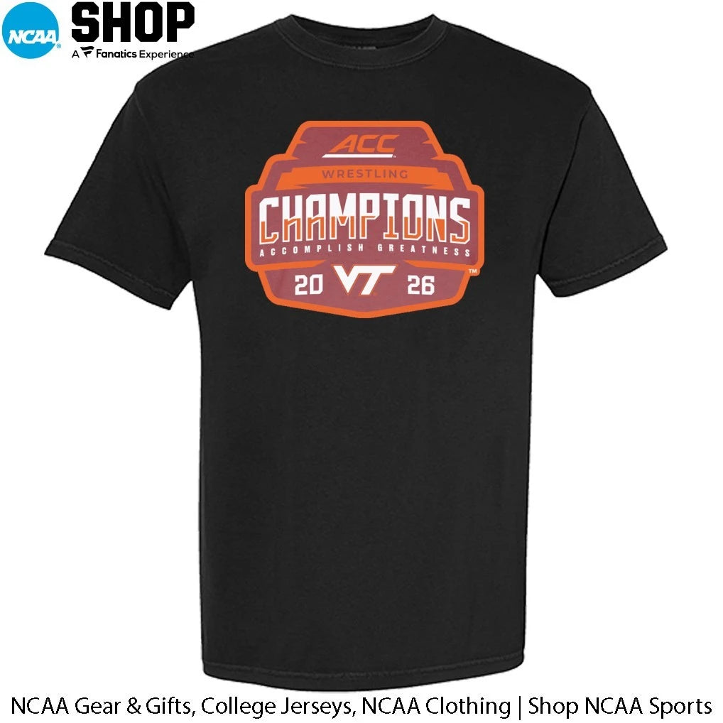 Virginia Tech Hokies 2026 ACC Men’s Wrestling Tournament Champions T-Shirt