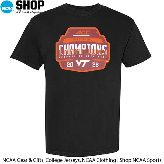 Virginia Tech Hokies 2026 ACC Men’s Wrestling Tournament Champions T-Shirt