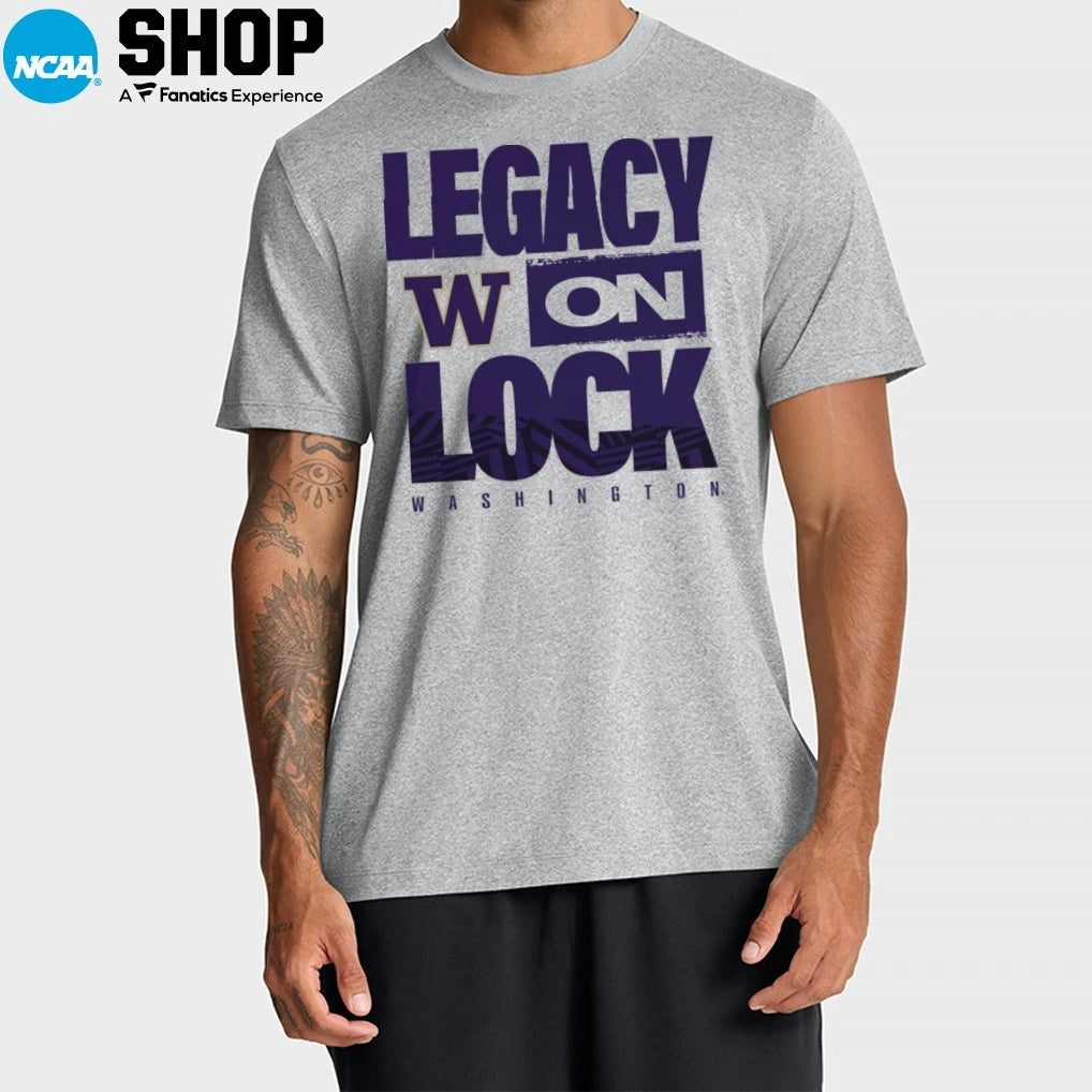 Washington Huskies 2026 Legacy On Lock On-Court March Madness T-Shirt