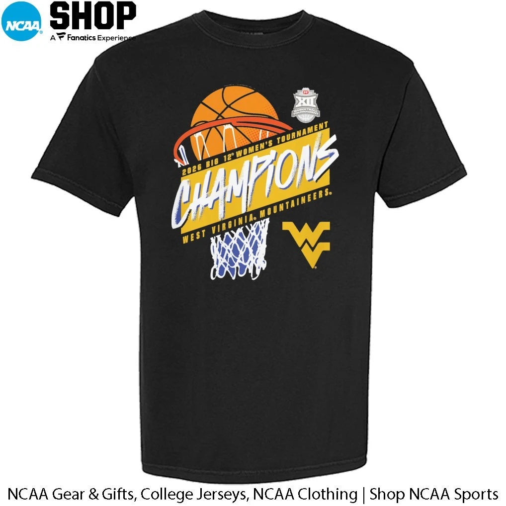 West Virginia Mountaineers Women’s 2026 Big 12 Women’s Basketball Tournament Champions T-Shirt
