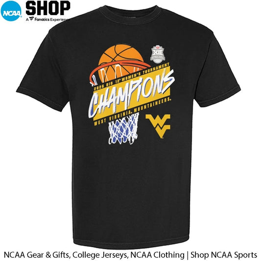 West Virginia Mountaineers Women’s 2026 Big 12 Women’s Basketball Tournament Champions T-Shirt