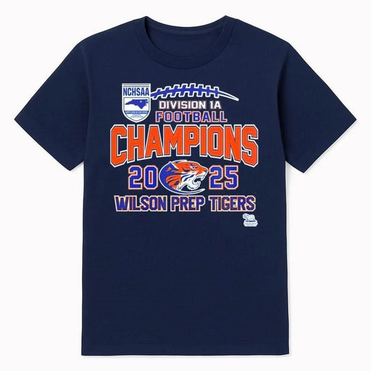 Wilson Prep Tigers 2025 NCHSAA Division 1A Football Champions Shirt
